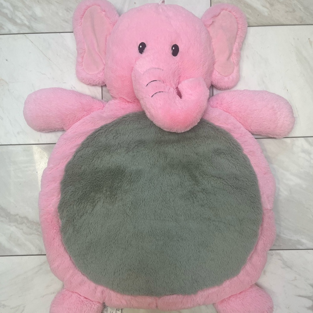 Soft and cozy Pink Elephant Plush Mat for baby’s room